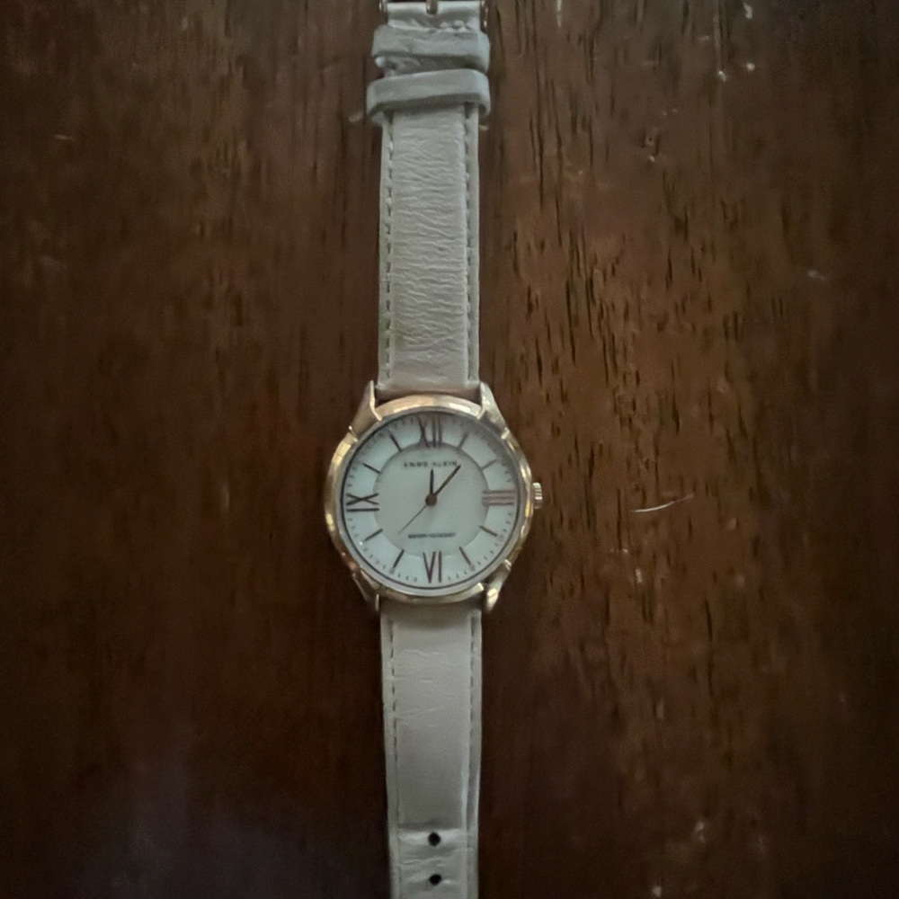 Anne Klein Rose Gold and Light Pink Leather Watch